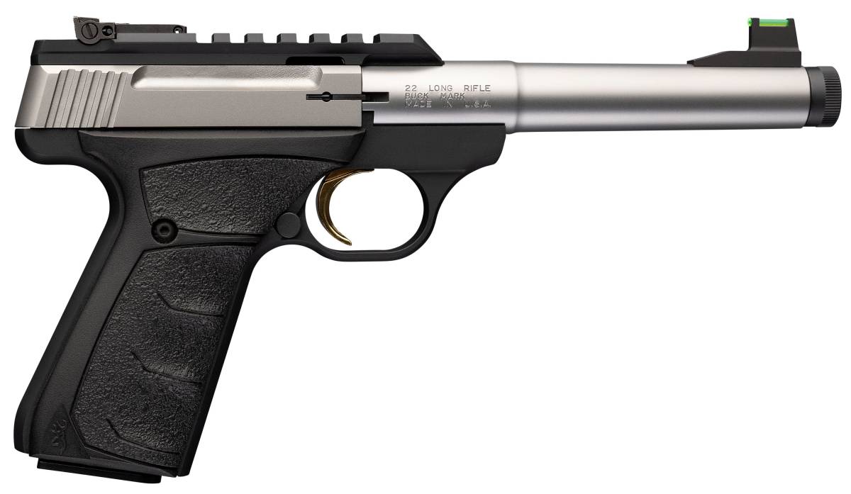 Browning Buck Mark Camper 22 LR UFX Grip Stainless Suppressor Ready...-img-0