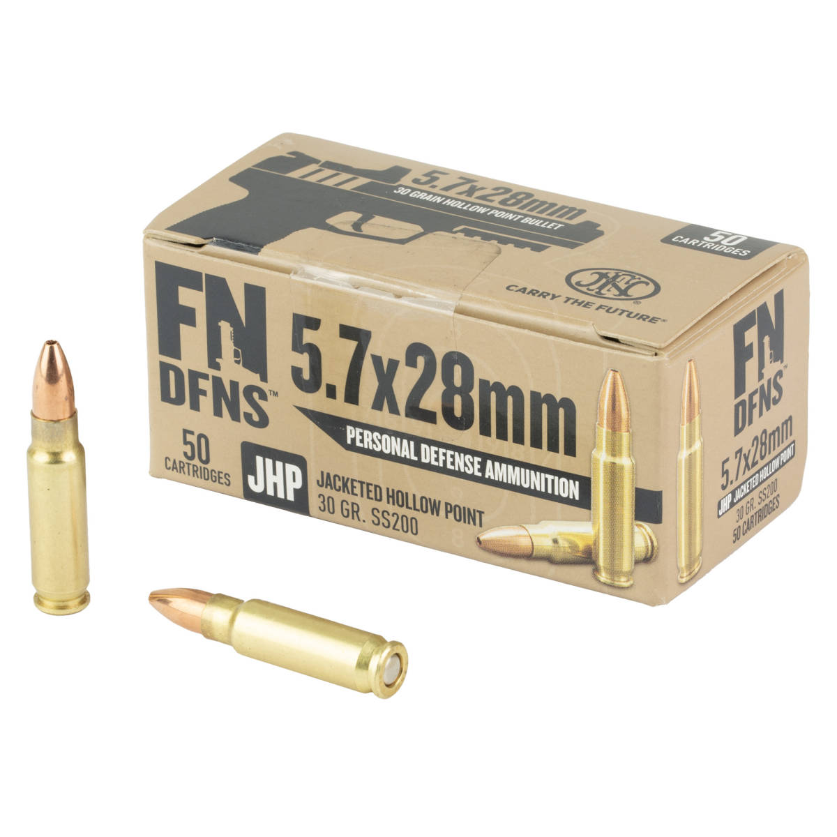 FN 10700030 DFNS 5.7x28mm 30gr Jacketed Hollow Point 50 Per Box/10 Case-img-1