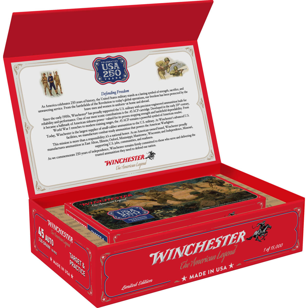 Winchester Ammo USA45250 USA 250th Commemorative Box Series 45ACP 230gr...-img-2