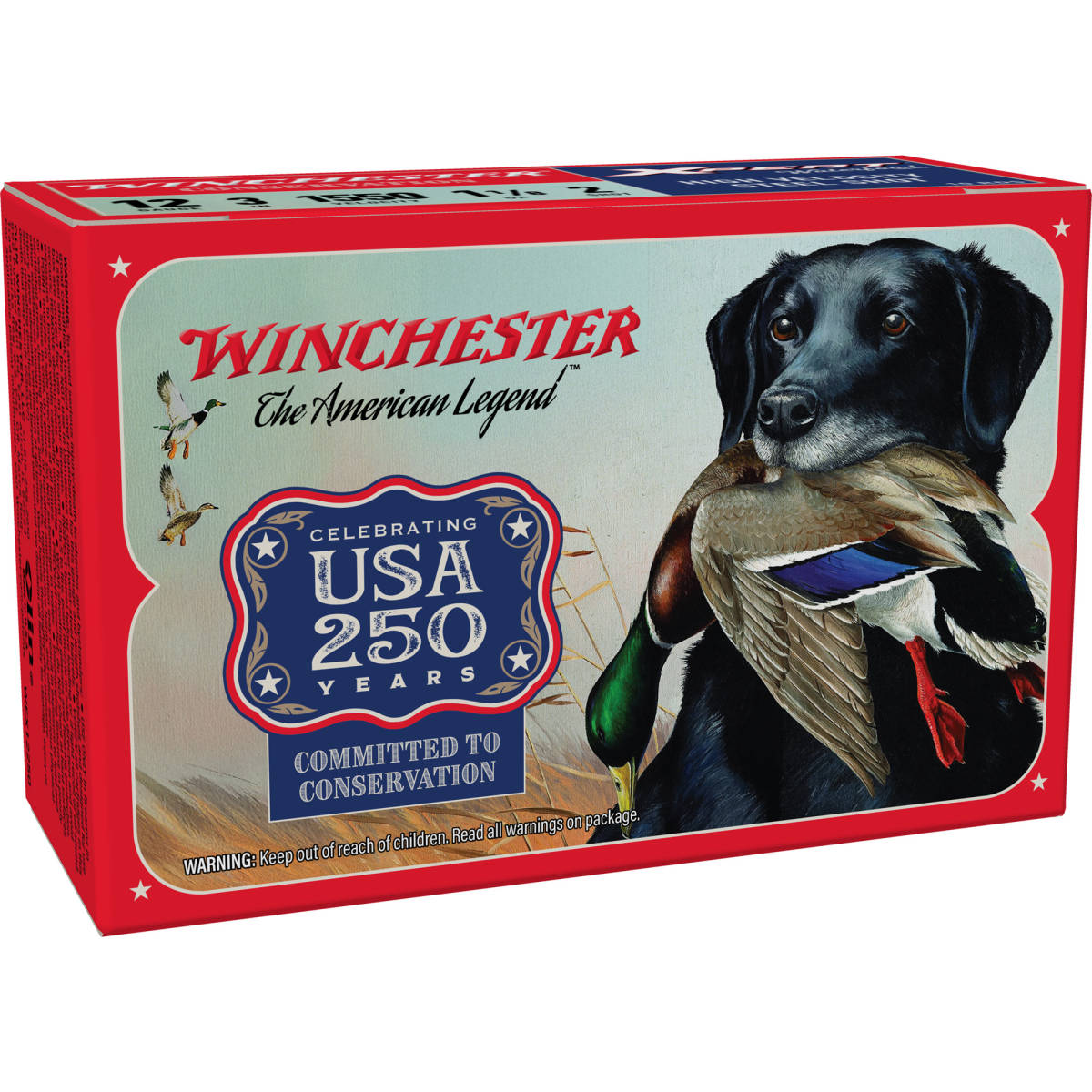 Winchester Ammo WEX12250 USA 250th Commemorative Box Series 12Gauge 3”-img-1