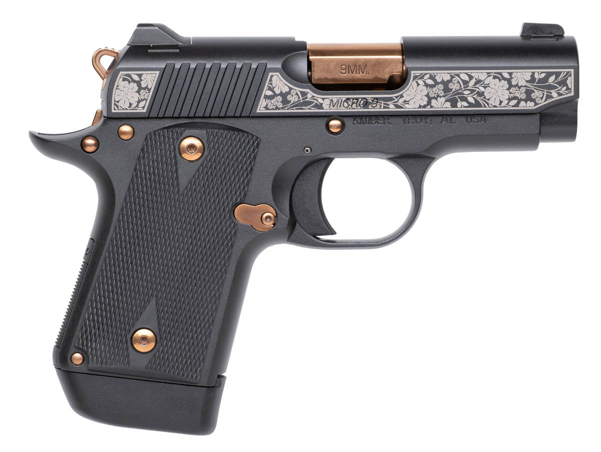 KIMBER MICRO 9 SYLVA 9MM FLORAL ENGRAVED GOLD APP-img-2