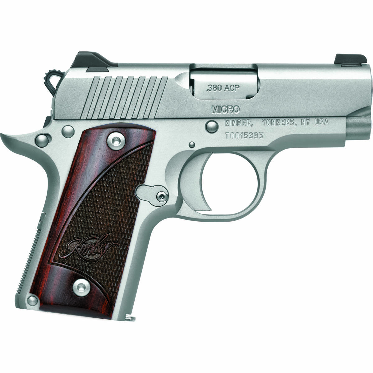 Kimber Mfg.,inc 3300207 Micro Stainless Rosewood NS 380 ACP 7+1 2.75”...-img-4