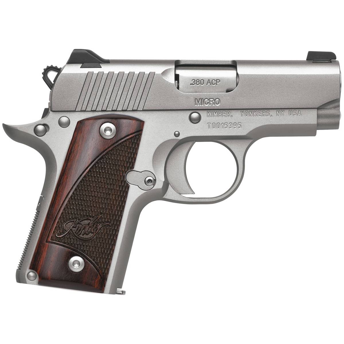 Kimber Mfg.,inc 3300207 Micro Stainless Rosewood NS 380 ACP 7+1 2.75”...-img-2