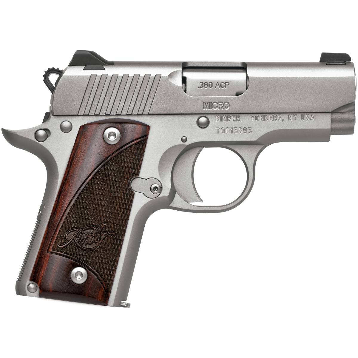 Kimber Mfg.,inc 3300207 Micro Stainless Rosewood NS 380 ACP 7+1 2.75”...-img-3