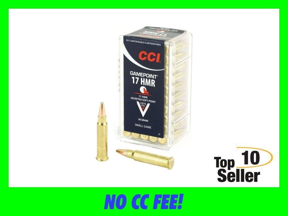 CCI 0052 Gamepoint 17 HMR 20 gr Jacketed Soft Point 50 Per Box/ 40 Case-img-0