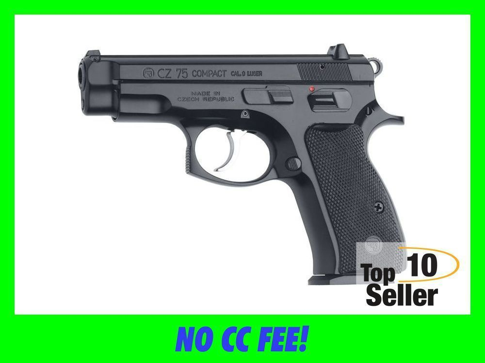 CZ-USA 91190 CZ 75 Compact 9mm Luger 14+1 3.75” Blued Steel Barrel,...-img-0