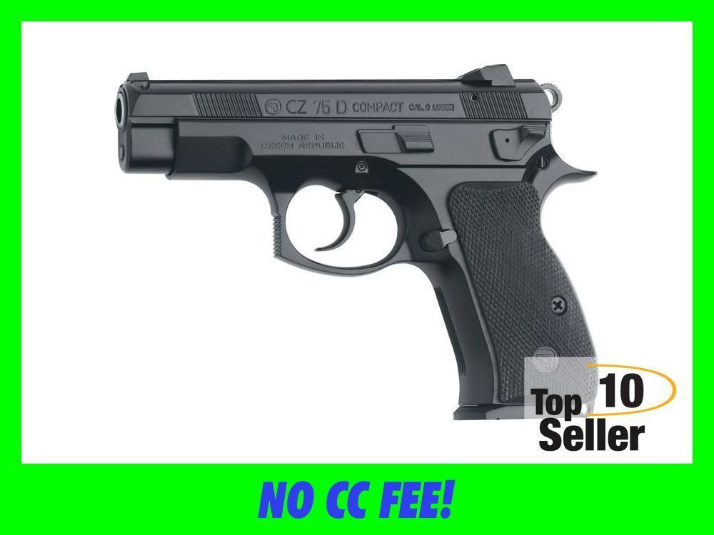 CZ-USA 91194 CZ 75 D PCR Compact 9mm Luger 14+1 3.75” Black Steel...-img-0