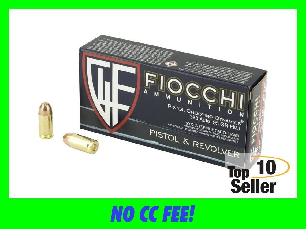 Fiocchi 380AP Range Dynamics 380ACP 95gr Full Metal Jacket 50 Per Box ...