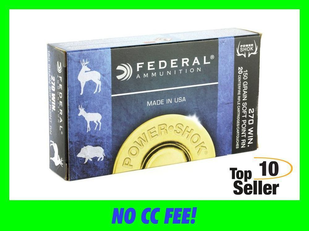 FEDERAL 270 WIN 150GR AMMO SOFT POINT HUNTING .270-WIN SP RN 20 ROUNDS-img-0