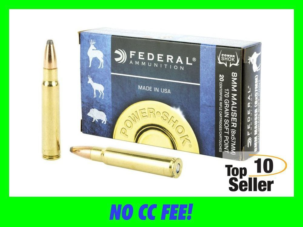 Federal 8A Power-Shok 8mm Mauser 170 gr Jacketed Soft Point 20 Per Box/...-img-0