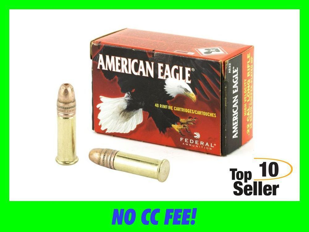 Federal AE22 American Eagle 22 LR 38 gr Copper Plated Hollow Point 40...-img-0