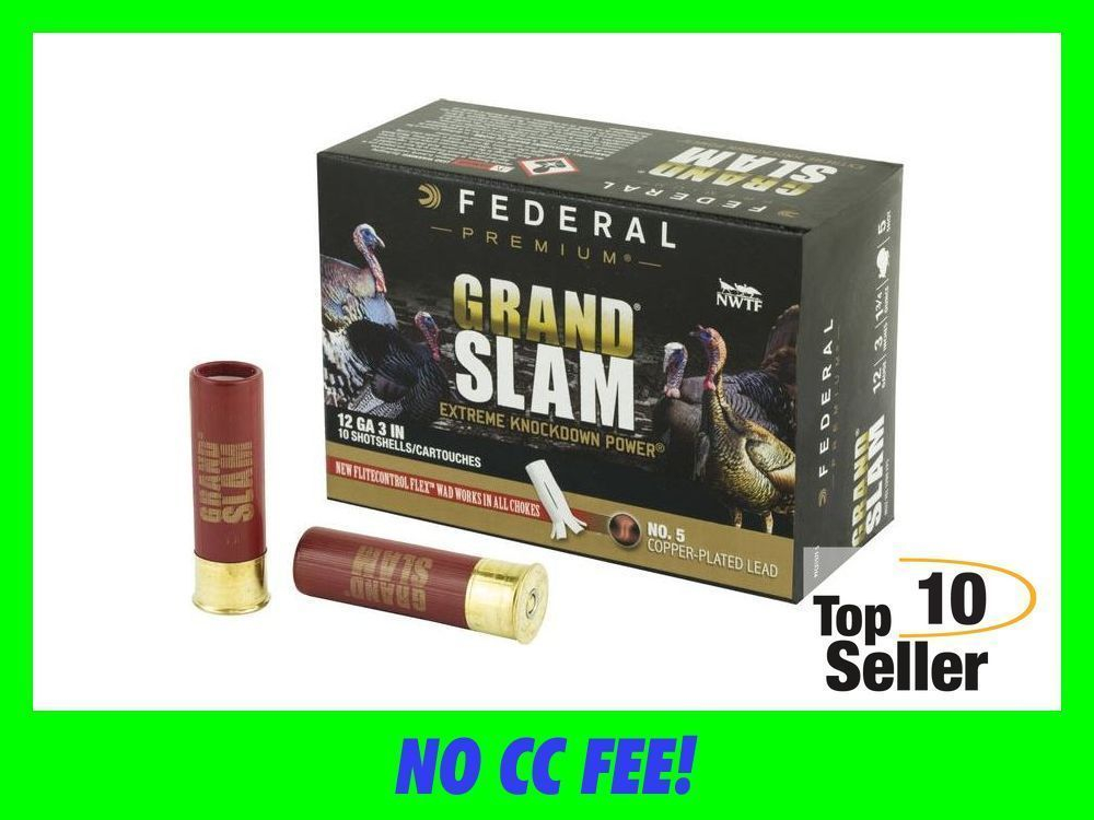 Federal PFCX157F5 Premium Grand Slam 12 Gauge 3” 1 3/4 oz 5 Shot 10...-img-0