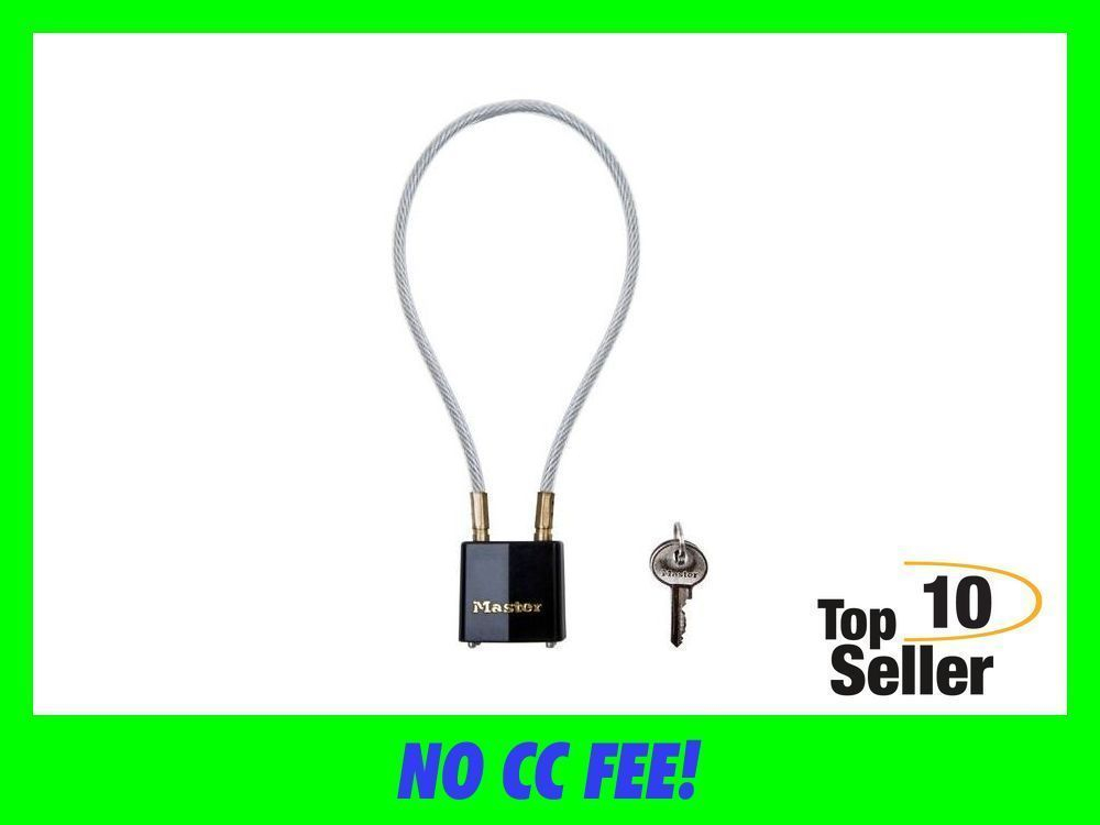 Master Lock 99DSPT Cable Open With Key Black & Gold Steel 14”-img-0