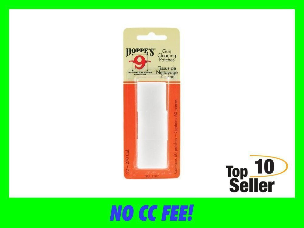 Hoppe’s 1202 Gun Cleaning Patches #2 22-270 Cal Synthetic 60 Per Pack-img-0