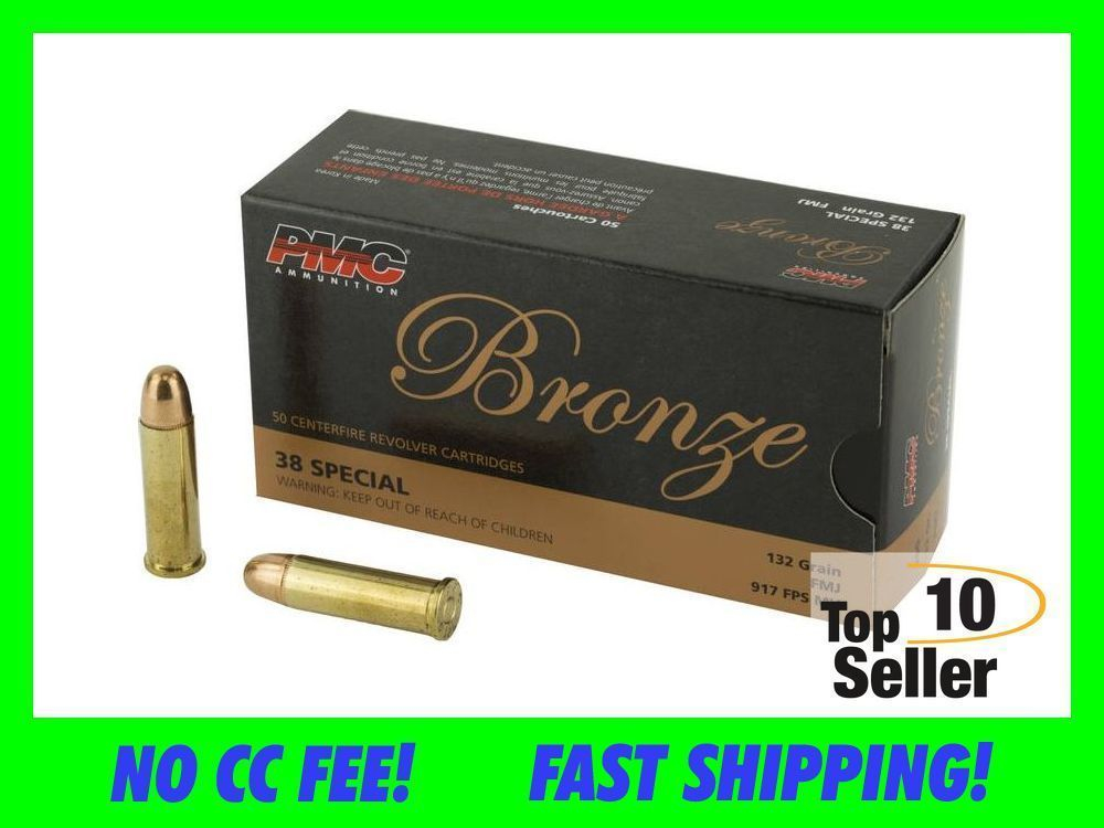 PMC Bronze 38 Special 132 Grain Full Metal Jacket 50 Round Box 38gr-img-0