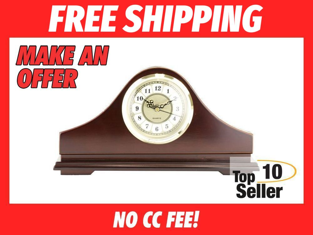 Peace Keeper MGC Mantle Gun Clock Front Panel Entry Mahogany Stain Wood ...