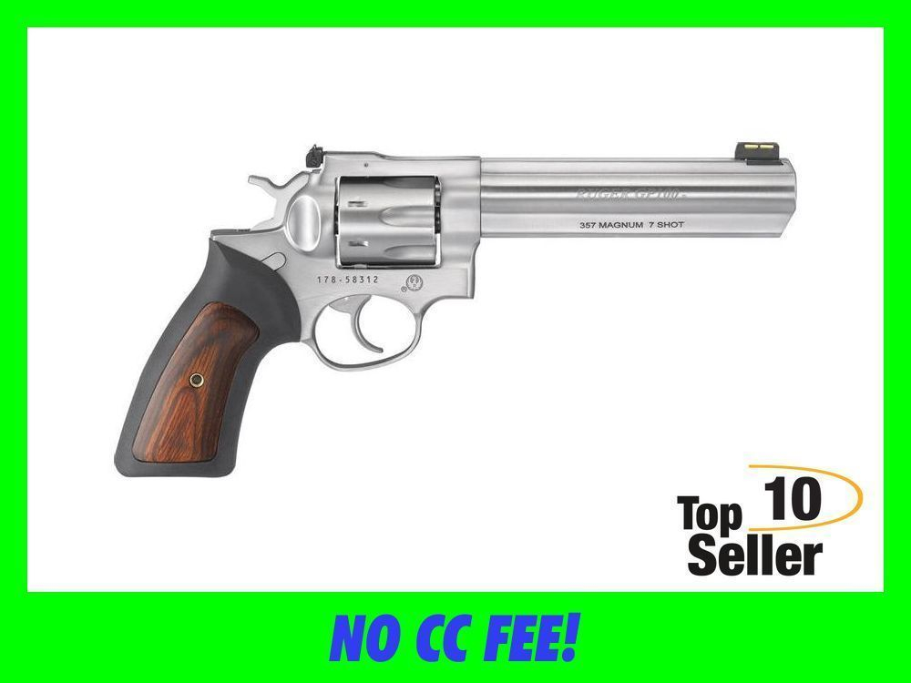 RUGER GP100 357MAG 6” Stainless 7RD 357MAGNUM-img-0