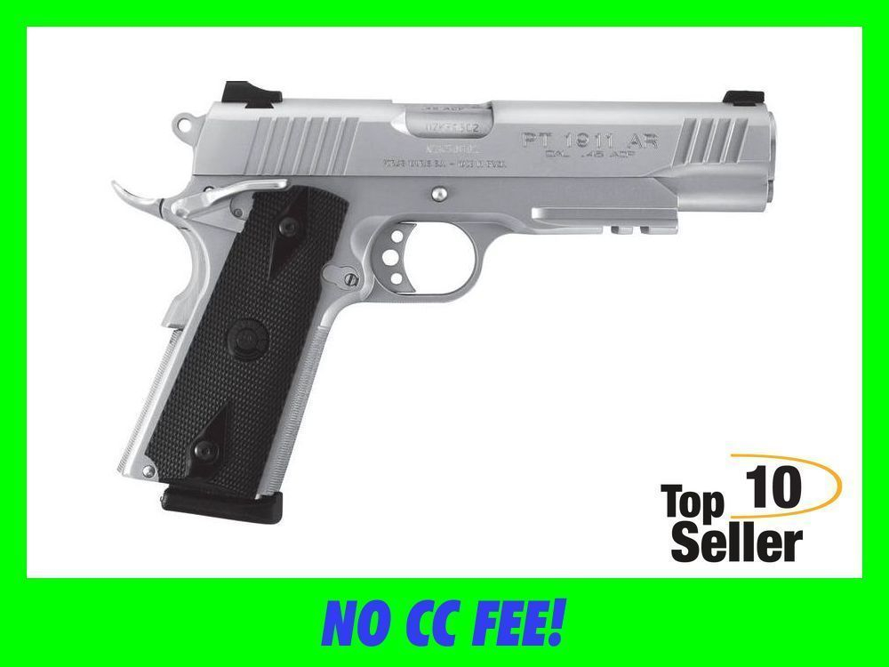 Taurus 1911 Stainless Rail 45 ACP 2 Mags 1-1911SS-1 PT1911 SS Government-img-0