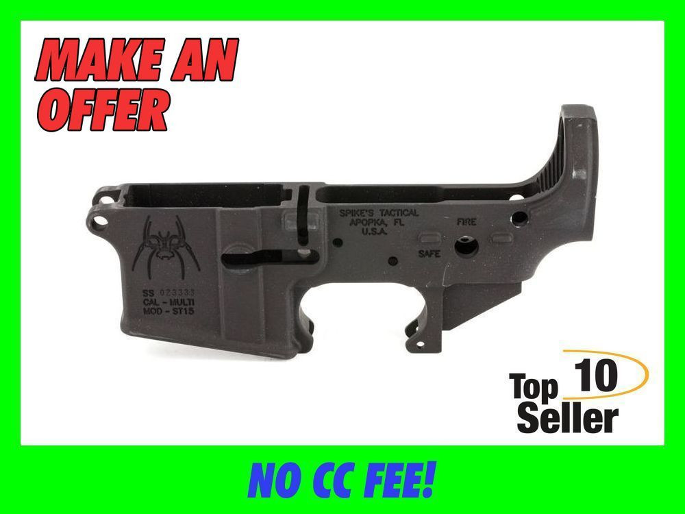 Spikes STLS018 Spider Stripped Lower Receiver with Fire & Safe Markings...-img-0