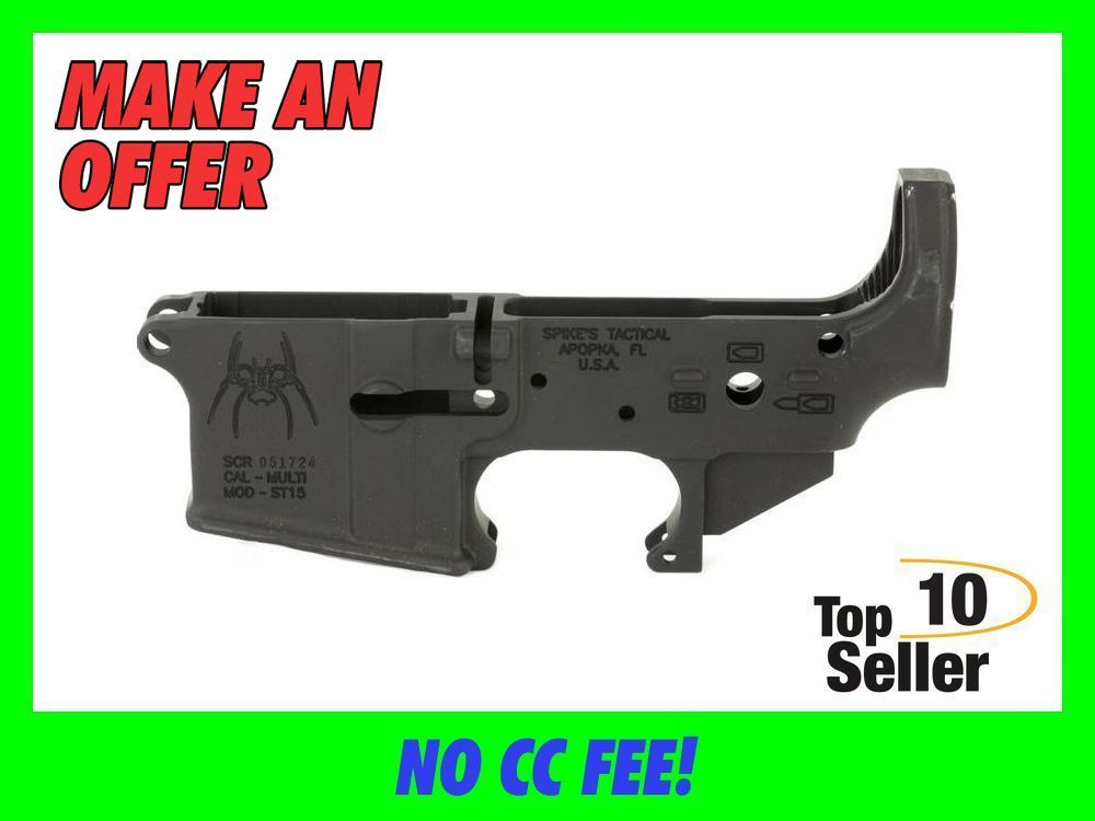 Spikes STLS019 Spider Stripped Lower Receiver with Billet Markings...-img-0