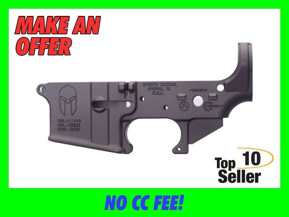 Spikes STLS021 Spartan Stripped Lower Receiver Multi-Caliber 7075-T6...-img-0