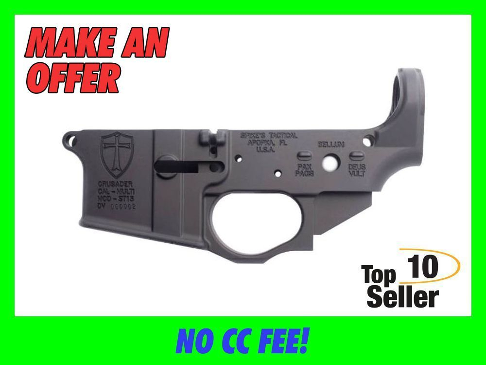 Spikes STLS022 Crusader Stripped Lower Receiver Multi-Caliber 7075-T6...-img-0