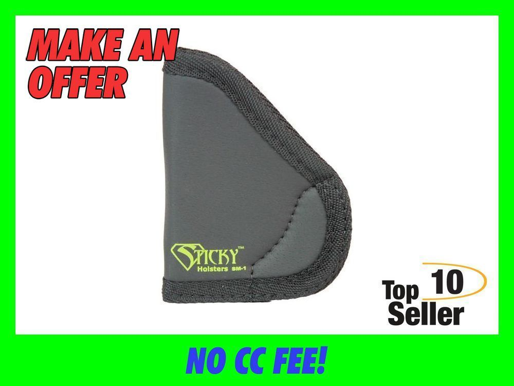 Sticky Holsters SM1 IWB Size 1 Black/Green Latex Free Rubber Fits...-img-0