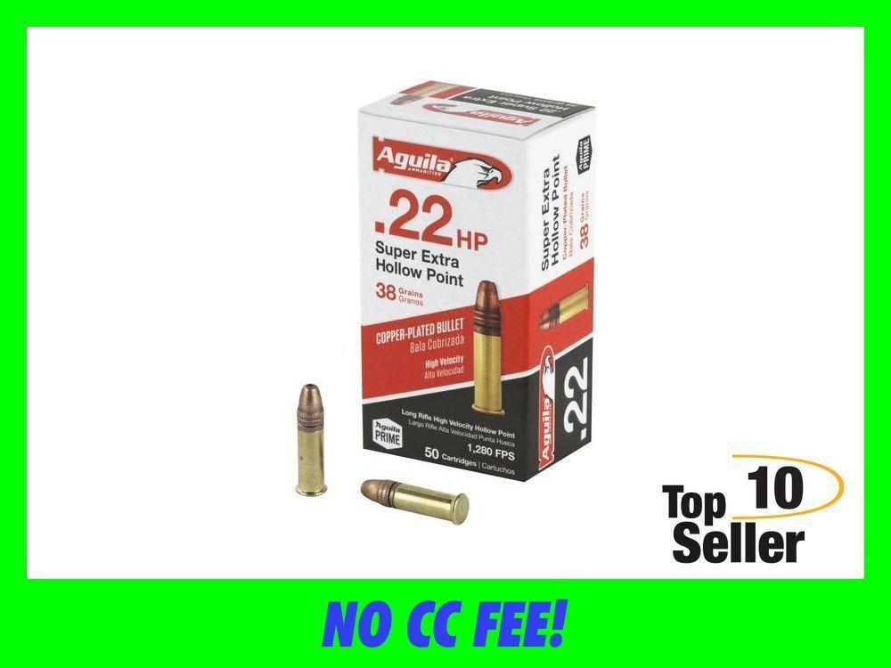 Aguila 22LR Ammo Super Extra High Velocity 22 LR 38 gr Copper Plated...-img-0