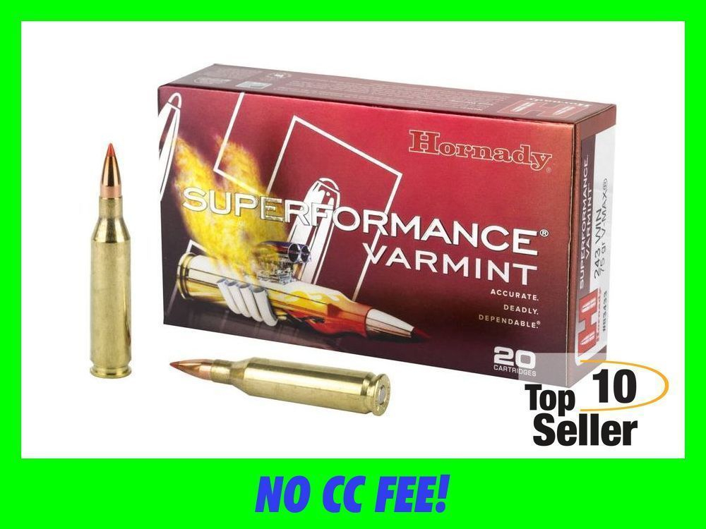 Hornady 83433 Superformance Varmint 243 Win 75 gr V Max 20 Per Box/ 10 ...