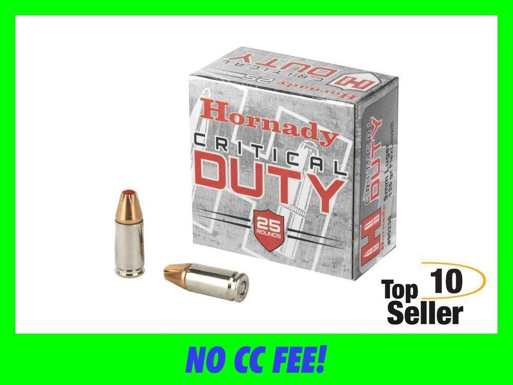HORNADY CRITICAL DUTY 9MM 135 GR HOLLOW POINT AMMO PERSONAL DEFENSE HP-img-0