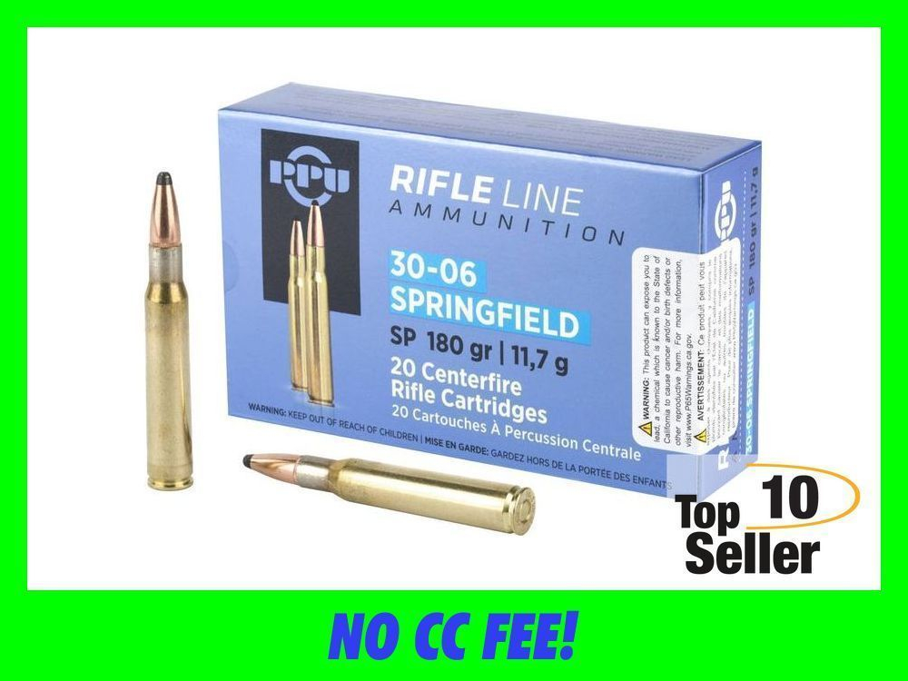 PPU PP30063 Standard Rifle 30-06Springfield 180gr Soft Point 20 Per ...
