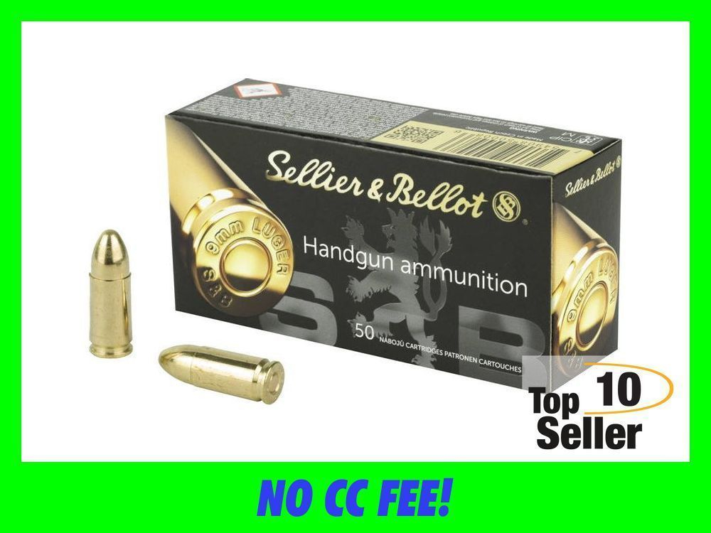 9mm ammo 115 Gr Full Metal Jacket 50 Rounds SB9A Sellier Bellot-img-0