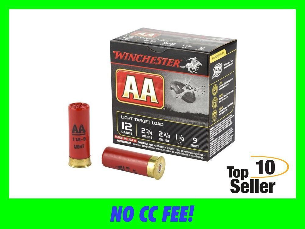 Winchester Ammo AA129 AA Light Target 12 Gauge 2.75” 1 1/8 oz 9 Shot...-img-0