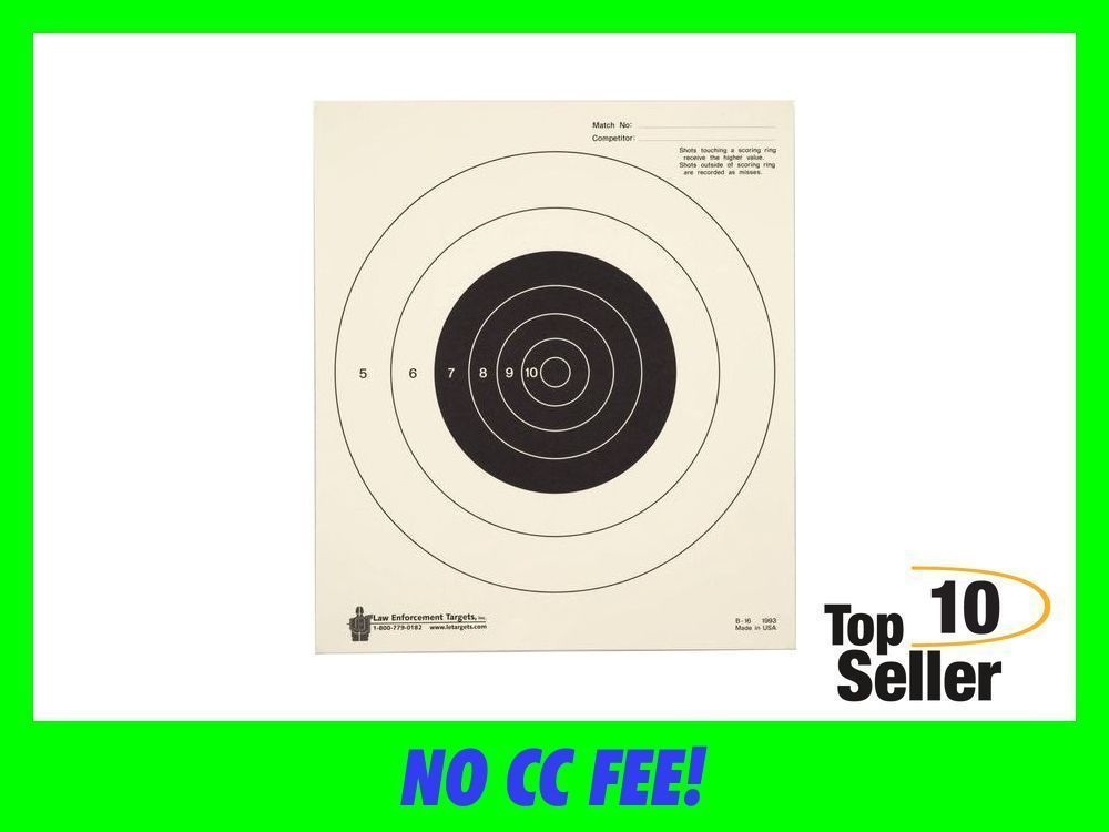 Action Target B16100 Competition NRA Slow Fire Bullseye Tagboard Hanging-img-0