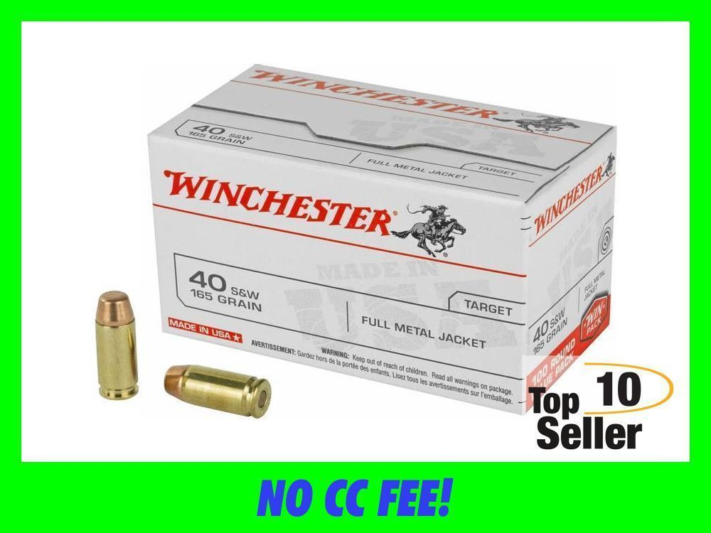 Winchester 40 S&W 165 gr Full Metal Jacket (FMJ) 100 Round Value Pack-img-0