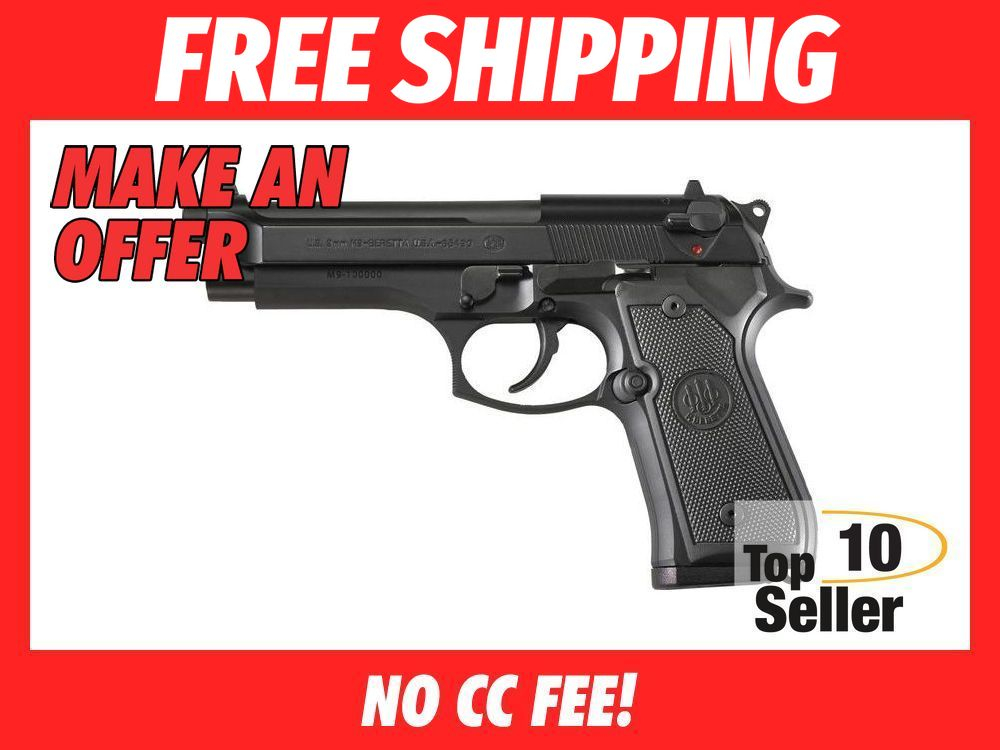 Beretta USA J92M9A0M M9 Full Size Frame 9mm Luger 15+1, 4.90” Steel ...