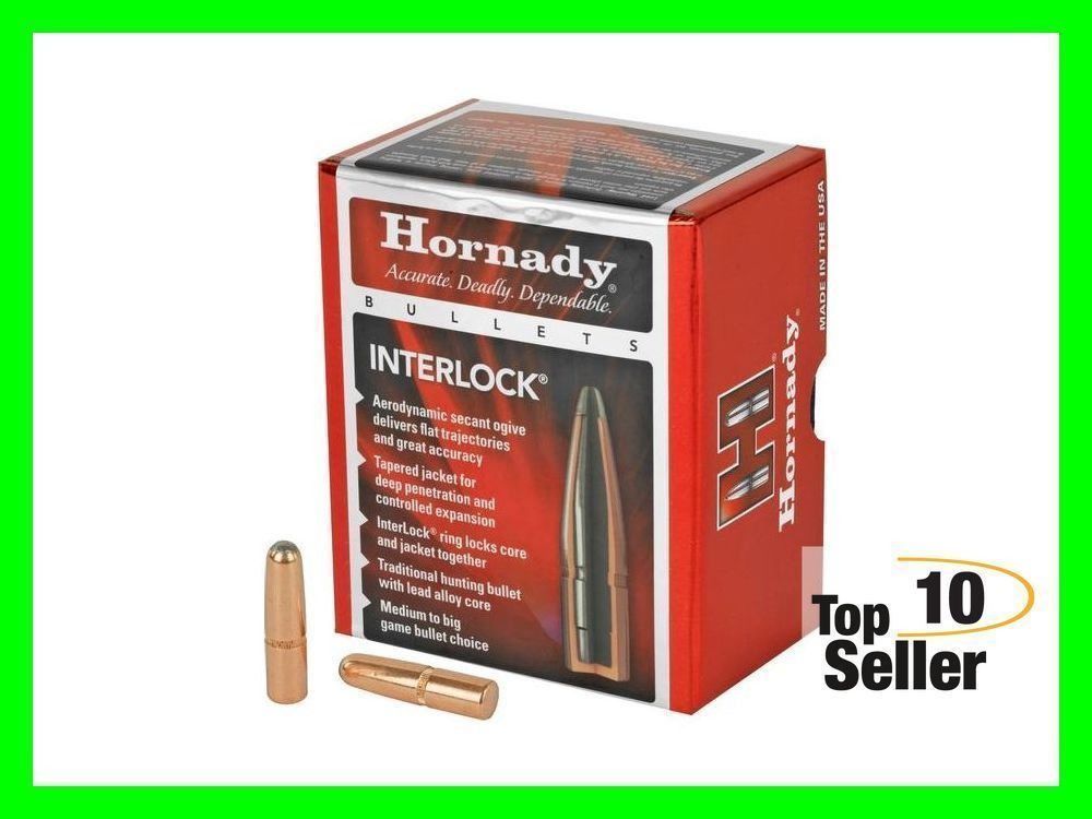 Hornady 3090 Interlock 30 Cal .308 220 Gr Round Nose (rn) 100 Per Box 