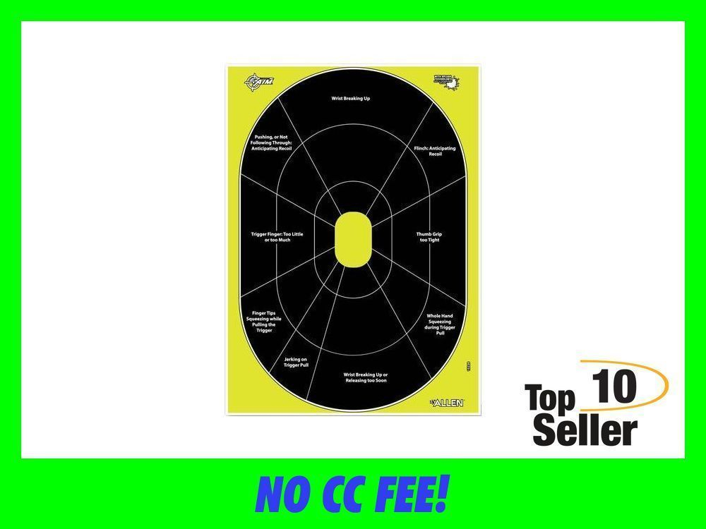 EZAim 15220 Splash Reactive Target Oval Paper Hanging Handgun 12” x