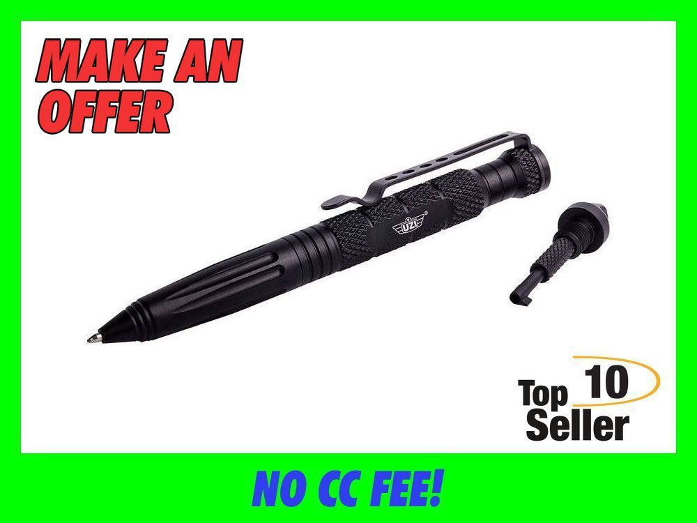 Uzi Accessories UZITACPEN6BK Tactical Pen Black Aluminum 6” Features...-img-0