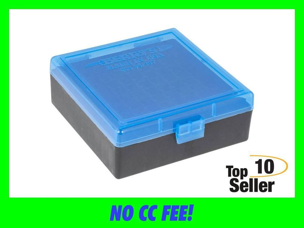 Berry’s 95182 Ammo Box 38Special/357Mag Blue/Black Polypropylene 100rd ...