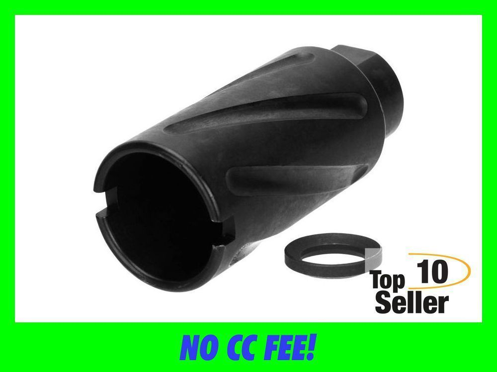 TacFire MZ1007N Spiral Fluted Muzzle Brake Black Oxide Steel with...-img-0
