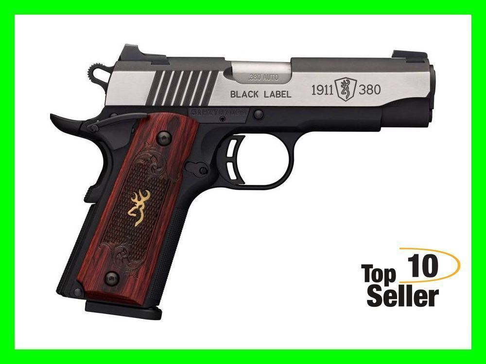 Browning 051915492 1911 380 Black Label Medallion Pro Compact 380 Acp Semi Auto Pistols At 9584