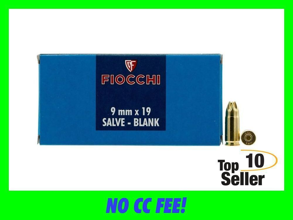 Fiocchi 9MMBLANK Pistol Blank 9mm Luger 50 Per Box/ 20 Case-img-0