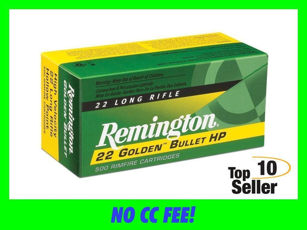 Remington Ammunition 21008 Golden Bullet Rimfire 22 LR 36 gr Plated...-img-0