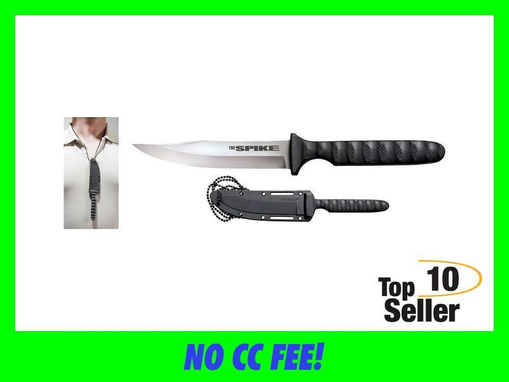 Cold Steel CS-53NBS Spike 4” Fixed Bowie Plain 4116 Stainless...-img-0