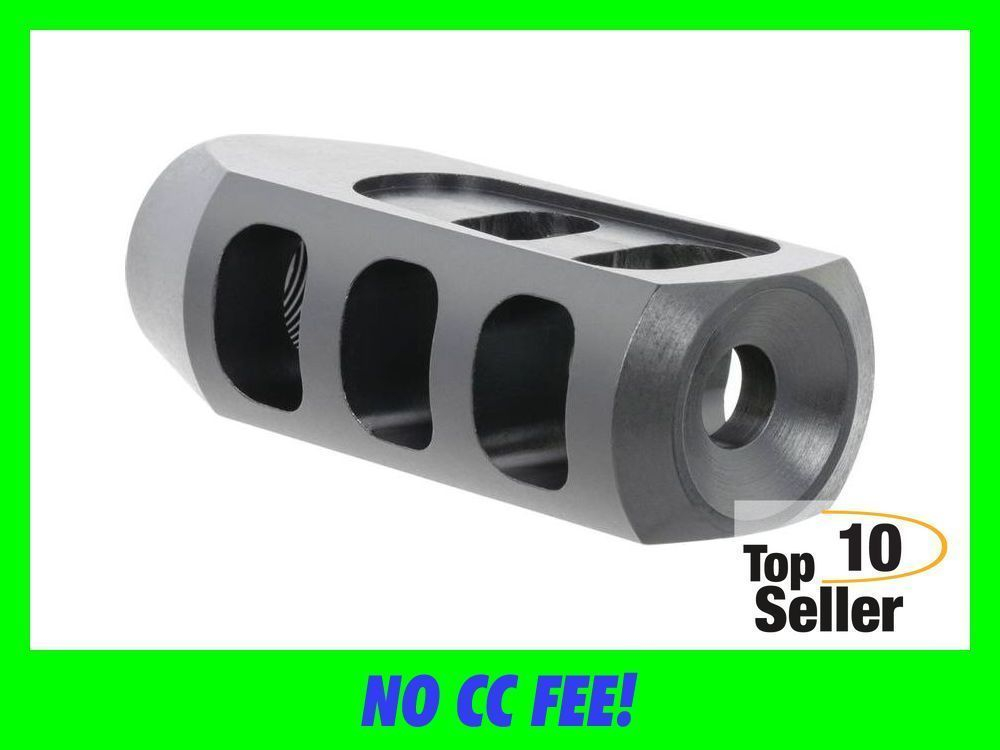 TacFire Tanker Muzzle Brake Black Oxide Steel with 5/8”-24 tpi Threads-img-0