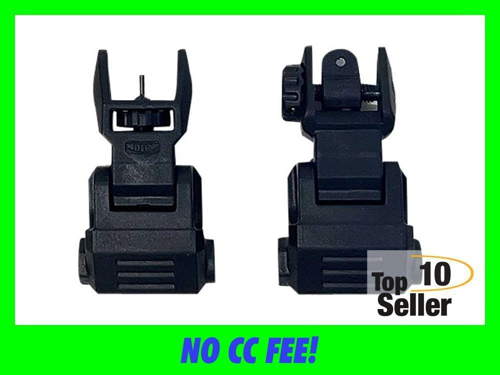 NcStar VG166 Picatinny Low Profile Front and Rear Sight Set Black Polymer-img-0