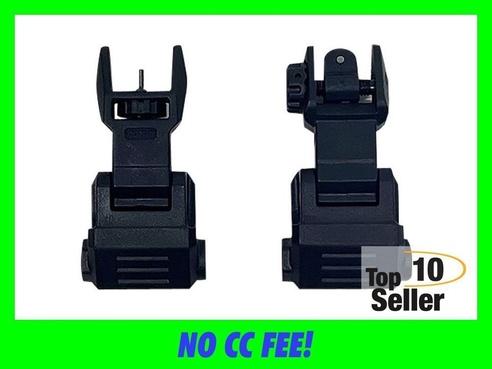 NcStar VG167 Picatinny High Profile Front and Rear Sight Set Black Polymer-img-0