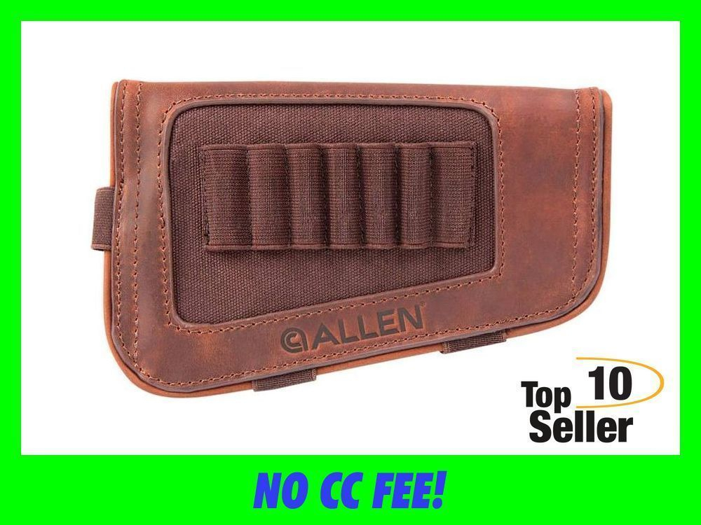 Allen 8517 New Castle Buttstock Cartridge Carrier Brown Leather 7rd...-img-0