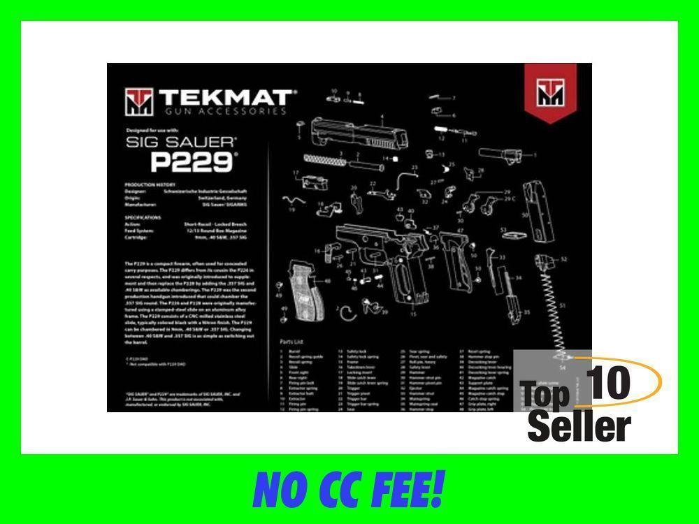 TekMat TEKR20SIGP229 Sig Sauer P229 Ultra 20 Cleaning Mat Parts Diagram...-img-0